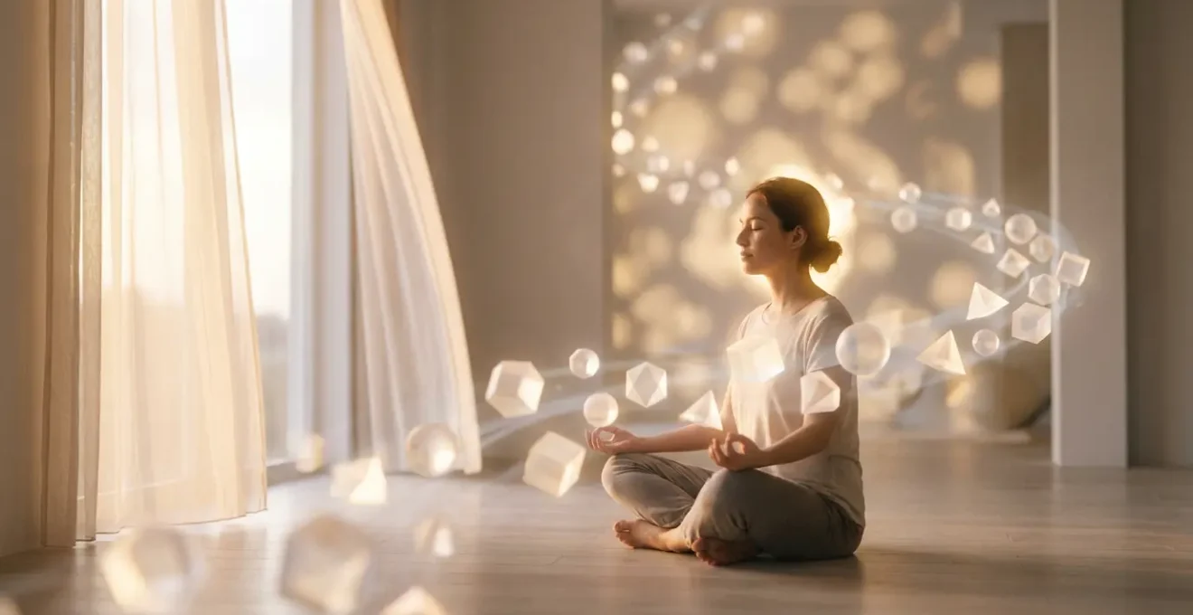 Persona in meditazione con aureola luminosa che rappresenta l'intuizione nella presa di decisioni