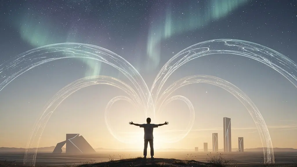 Visione futuristica dell'Era dell'Acquario con elementi di libertà e trasformazione tecnologica