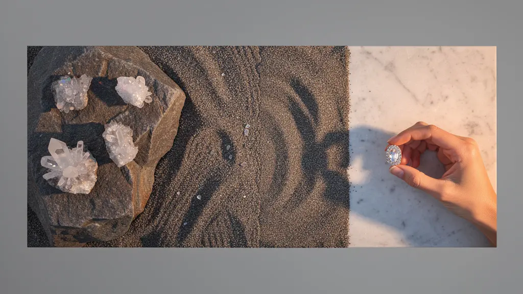 Mappa concettuale del viaggio di un cristallo dalla miniera al proprietario finale