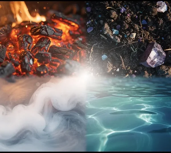 Rappresentazione simbolica dei quattro elementi astrologici in armonia