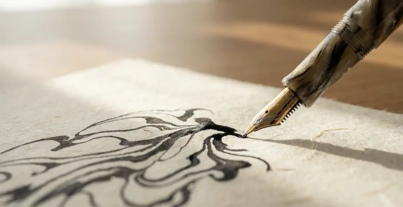 Mano che scrive automaticamente su pagina con flusso di pensieri intuitivi