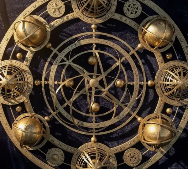 Rappresentazione simbolica del tema natale come mappa dell'anima con pianeti e costellazioni